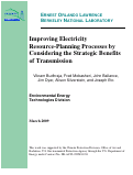 Cover page: Improving Electricity Resource-Planning Processes by Considering 
the Strategic Benefits of Transmission