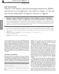 Cover page: Infection with Kaposi's sarcoma-associated herpesvirus (KSHV) and human immunodeficiency virus (HIV) in relation to the risk and clinical presentation of Kaposi's sarcoma in Uganda