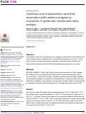 Cover page: Umbilical cord characteristics and their association with adverse pregnancy outcomes: A systematic review and meta-analysis