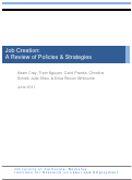 Cover page: Job Creation:  A Review of Policies and Strategies