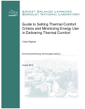 Cover page: Guide to Setting Thermal Comfort Criteria and Minimizing Energy Use in Delivering Thermal Comfort