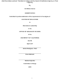 Cover page: Adult Secondary Learners’ Transition to College and the Impact of Institutional Agency on Their Trajectory