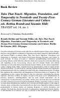 Cover page: Tales That Touch: Migration, Translation, and Temporality in Twentieth- and Twenty-First- Century German Literature and Culture eds. Bettina Brandt and Yasemin Yildiz