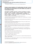 Cover page: Evidence-based guidelines for treating bipolar disorder: Revised third edition recommendations from the British Association for Psychopharmacology