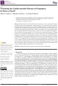 Cover page: Screening for Cardiovascular Disease in Pregnancy: Is There a Need?