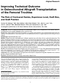 Cover page: Improving Technical Outcome in Osteochondral Allograft Transplantation of the Femoral Trochlea: The Role of Contoured Guides, Experience Level, Graft Size, and Graft Position