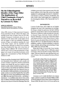 Cover page: On the Ethnolinguistic Identity of the Napa Tribe: The Implications of Chief Constancio <em>Occaye</em>'s Narratives as Recorded by Lorenzo G. Yates