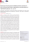 Cover page of Novel spore-forming species exhibiting intrinsic resistance to third- and fourth-generation cephalosporins and description of Tigheibacillus jepli gen. nov., sp. nov.