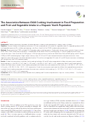 Cover page: The Association Between Child Cooking Involvement in Food Preparation and Fruit and Vegetable Intake in a Hispanic Youth Population.