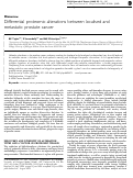 Cover page: Differential proteomic alterations between localised and metastatic prostate cancer