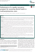 Cover page: Performance of a quality assurance program for assessing dental health in methamphetamine users