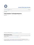 Cover page: Library Evaluation: The Shanghai Experience