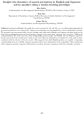 Cover page: Insight into dynamics of speech perception in English and Japanese native speakers using a mouse-tracking paradigm