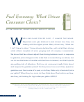 Cover page: Fuel Economy: What Drives Consumer Choice?