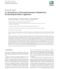 Cover page: A critical review of personal statements submitted by dermatology residency applicants