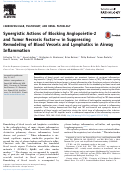 Cover page: Synergistic Actions of Blocking Angiopoietin-2 and Tumor Necrosis Factor-α in Suppressing Remodeling of Blood Vessels and Lymphatics in Airway Inflammation