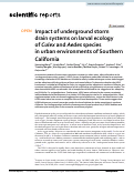 Cover page: Impact of underground storm drain systems on larval ecology of Culex and Aedes species in urban environments of Southern California