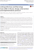 Cover page: Linking Infectious and Narcology Care (LINC) in Russia: design, intervention and implementation protocol