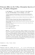 Cover page: Polaronic effect in the x-ray absorption spectra of La1−x Ca x MnO3 manganites