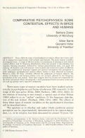 Cover page: Comparative Psychophysics: Some Contextual Effects in Birds and Humans