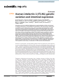 Cover page: Human intelectin-1 (ITLN1) genetic variation and intestinal expression