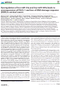 Cover page: Dysregulation of hsa-miR-34a and hsa-miR-449a leads to overexpression of PACS-1 and loss of DNA damage response (DDR) in cervical cancer