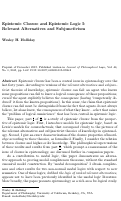 Cover page of Epistemic Closure and Epistemic Logic I: Relevant Alternatives and Subjunctivism