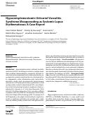 Cover page: Hypocomplementemic Urticarial Vasculitis Syndrome Masquerading as Systemic Lupus Erythematosus: A Case Report.