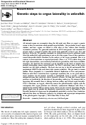 Cover page: Genetic steps to organ laterality in zebrafish