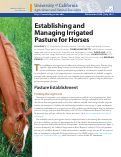 Cover page: Establishing and Managing Irrigated Pasture for Horses