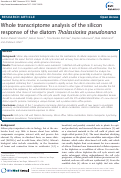 Cover page: Whole transcriptome analysis of the silicon response of the diatom Thalassiosira pseudonana