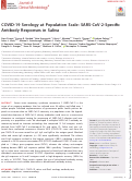 Cover page: COVID-19 Serology at Population Scale: SARS-CoV-2-Specific Antibody Responses in Saliva