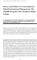 Cover page: Science and Culture in a Curriculum for Tribal Environmental Management: The TENRM Program at the Northwest Indian College