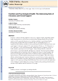 Cover page: Familism and psychological health: the intervening role of closeness and social support.