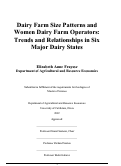 Cover page: Dairy Farm Size Patterns and Women Dairy Farm Operators: Trends and Relationships in Six Major Dairy States