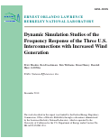 Cover page: Dynamic Simulation Studies of the Frequency Response of the Three U.S. Interconnections with Increased Wind Generation