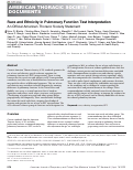 Cover page: Race and Ethnicity in Pulmonary Function Test Interpretation: An Official American Thoracic Society Statement