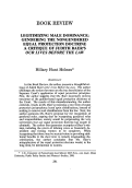 Cover page: Legitimizing Male Dominance: Gendering the Nongendered Equal Protection Doctrine, A Critique of Judith Baer's <em> Our Lives Before the Law</em>