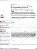 Cover page: Evaluation of mitochondrial DNA copy number estimation techniques.
