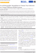 Cover page: Sociodemographic inequalities in urinary tract infection in two large California health systems