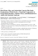 Cover page: Black Beans, Fiber, and Antioxidant Capacity Pilot Study: Examination of Whole Foods vs. Functional Components on Postprandial Metabolic, Oxidative Stress, and Inflammation in Adults with Metabolic Syndrome