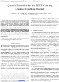 Cover page: Quench Protection for the MICE Cooling Channel Coupling Magnet