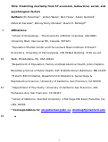 Cover page: Predicting mortality from 57 economic, behavioral, social, and psychological factors