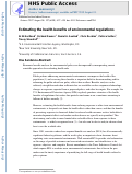Cover page: Estimating the health benefits of environmental regulations
