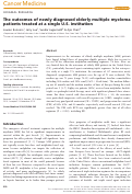 Cover page: The outcomes of newly diagnosed elderly multiple myeloma patients treated at a single U.S. institution.