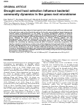 Cover page: Drought and host selection influence bacterial community dynamics in the grass root microbiome.