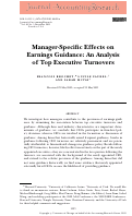 Cover page: Manager‐Specific Effects on Earnings Guidance: An Analysis of Top Executive Turnovers