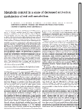 Cover page: Metabolic control in a state of decreased activation: Modulation of red cell metabolism