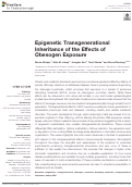 Cover page: Epigenetic Transgenerational Inheritance of the Effects of Obesogen Exposure