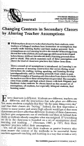 Cover page: Changing Contexts in Secondary Classes by Altering Teacher Assumptions